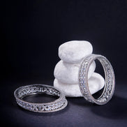 Opal Touch - Crystal Fancy Rhodium Bangles (Pack of 6) - Bangles