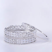 Opal Touch - Crystal Fancy Rhodium Bangles (Pack of 6) - Bangles