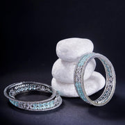 Opal Touch - Crystal Fancy Rhodium Bangles (Pack of 6) - Bangles