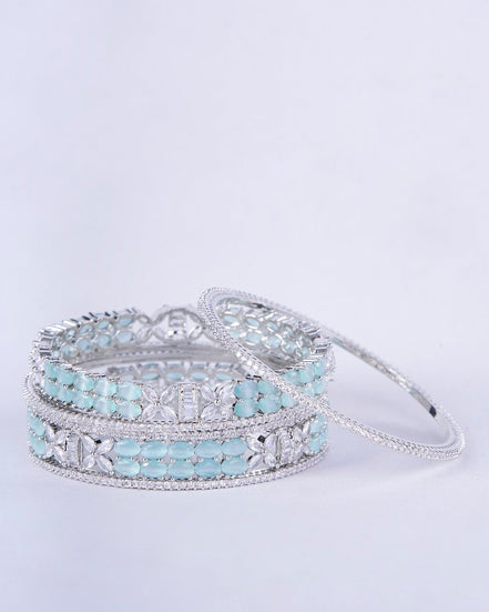 Opal Touch - Crystal Fancy Rhodium Bangles (Pack of 6) - Bangles