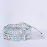 Opal Touch - Crystal Fancy Rhodium Bangles (Pack of 6) - Bangles