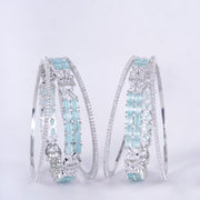 Opal Touch - Crystal Fancy Rhodium Bangles (Pack of 6) - Bangles
