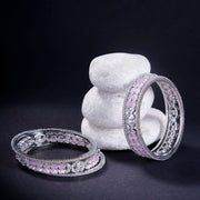 Opal Touch - Crystal Fancy Rhodium Bangles (Pack of 6) - Bangles