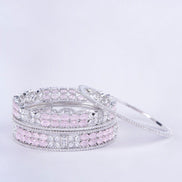 Opal Touch - Crystal Fancy Rhodium Bangles (Pack of 6) - Bangles