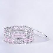 Opal Touch - Crystal Fancy Rhodium Bangles (Pack of 6) - Bangles