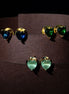 Crystal Heart Gold Plated Stud Earrings Set - Opal Touch