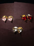 Crystal Heart Gold Plated Stud Earrings Set - Opal Touch