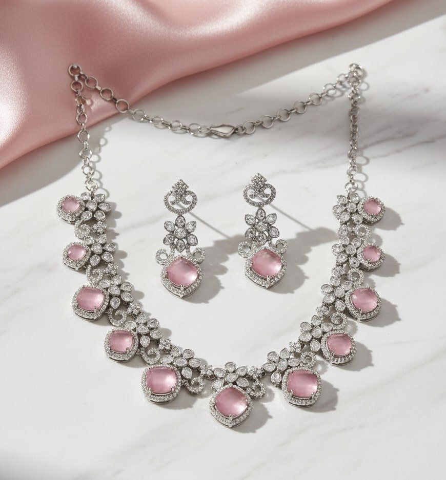 Crystal Red Charm Necklace - Opal Touch