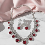 Crystal Red Charm Necklace - Opal Touch