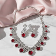 Crystal Red Charm Necklace - Opal Touch