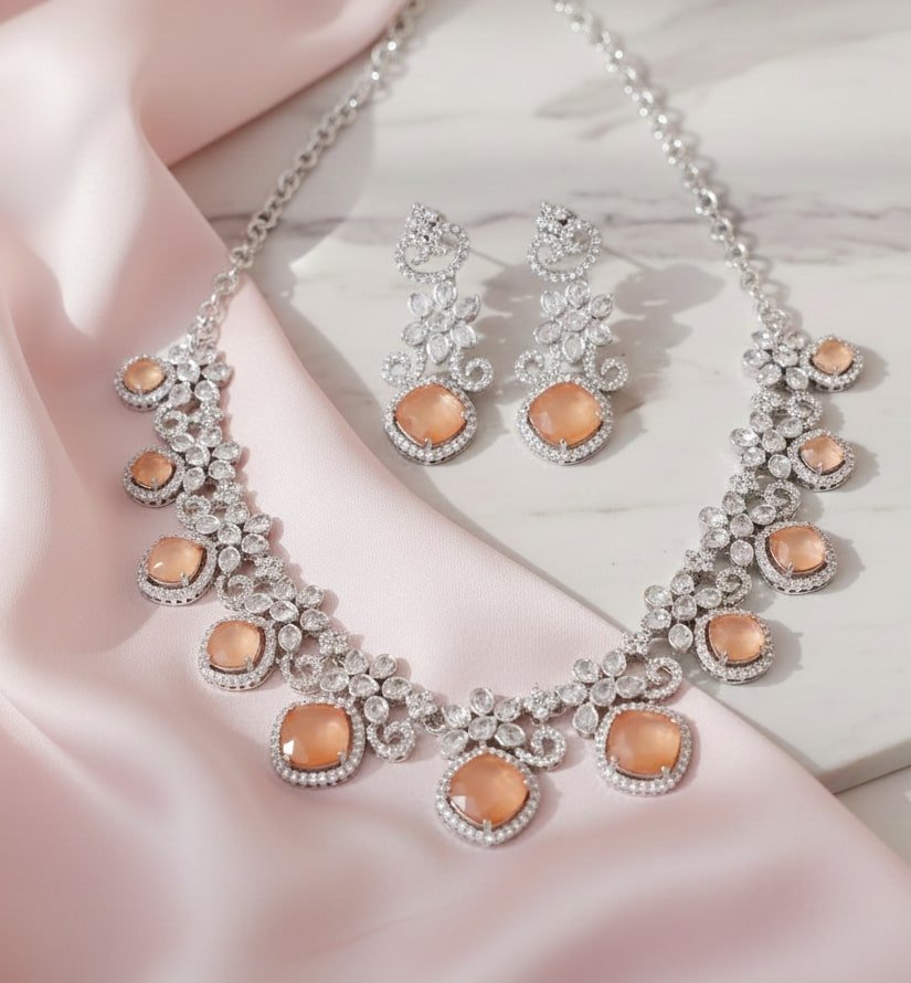 Crystal Red Charm Necklace - Opal Touch