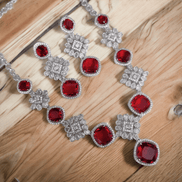 Opal Touch - Crystal Red Elegance Necklace - Necklace
