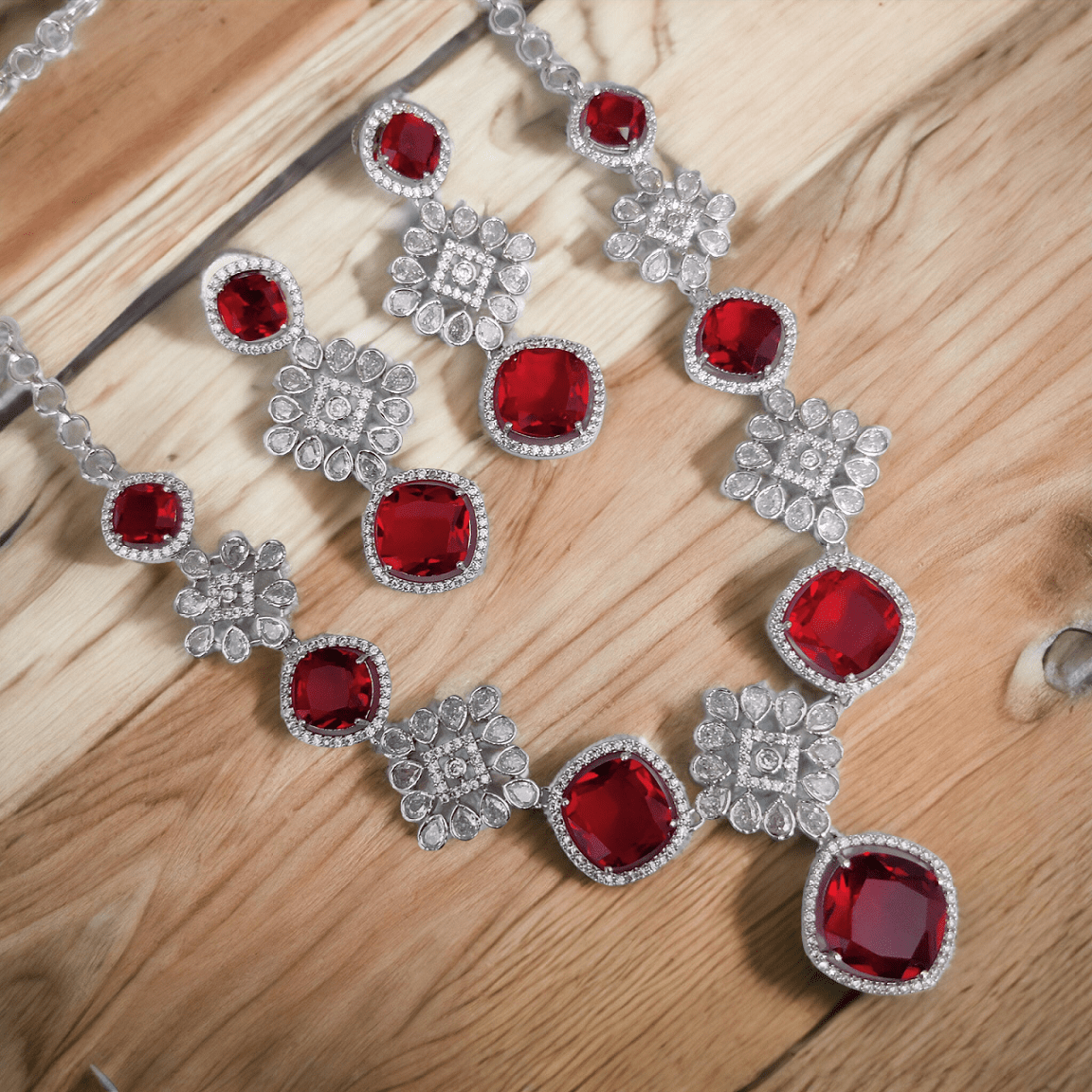 Opal Touch - Crystal Red Elegance Necklace - Necklace