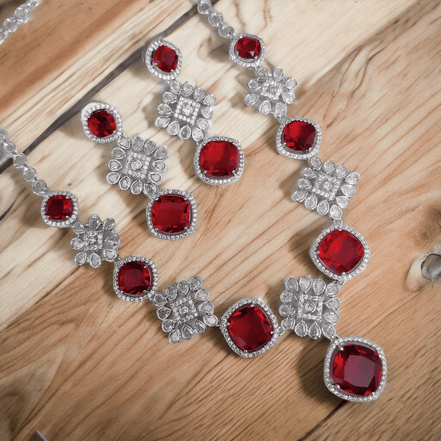 Opal Touch - Crystal Red Elegance Necklace - Necklace