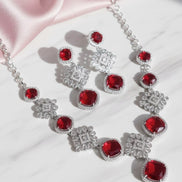 Crystal Red Elegance Necklace - Opal Touch