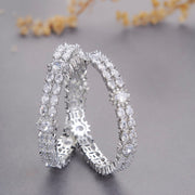 Opal Touch - Crystal Rhodium Plated Bangles (Pack of 2) - Bangles