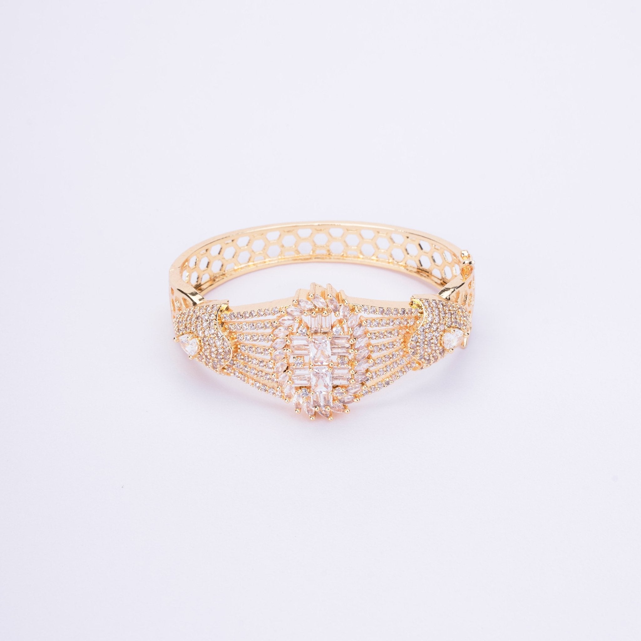 Opal Touch - Cubic Zirconia Kada Bracelet - Bracelet