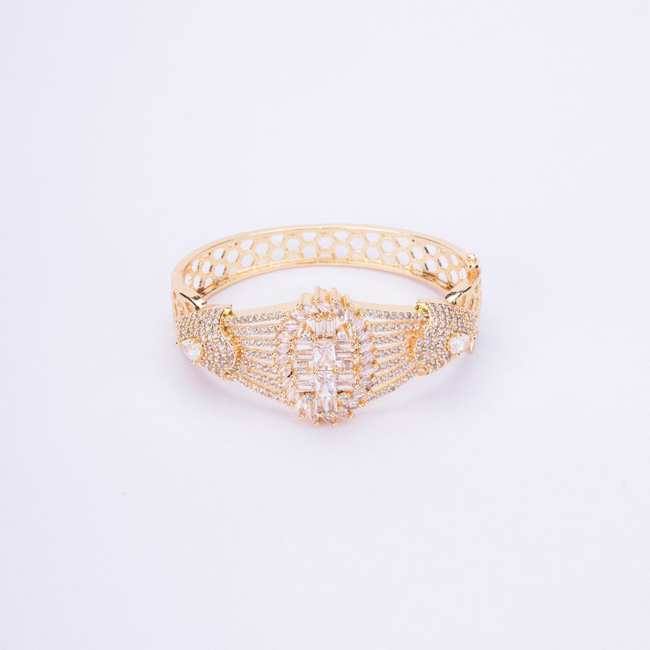 Opal Touch - Cubic Zirconia Kada Bracelet - Bracelet