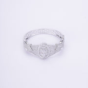 Elegant CZ Kada Bracelet - Dazzling Wrist Accessory - Opal Touch