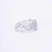 Elegant CZ Kada Bracelet - Dazzling Wrist Accessory - Opal Touch