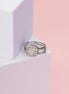 Rings - Cushion Cluster Rhodium Ring - Opal Touch