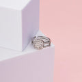 Rings - Cushion Cluster Rhodium Ring - Opal Touch
