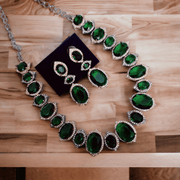 Opal Touch - Cyan Serenity Necklace in Black Plated - Necklace