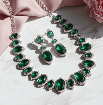 Cyan Serenity Necklace in Black Plated - Opal Touch