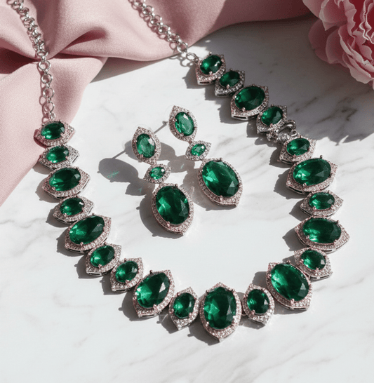 Cyan Serenity Necklace in Black Plated - Opal Touch