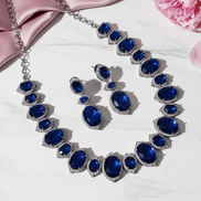 Cyan Serenity Necklace in Black Plated - Opal Touch
