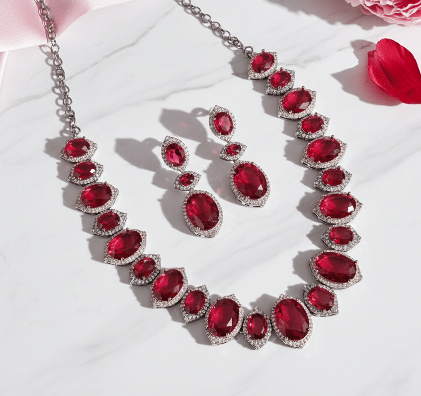 Cyan Serenity Necklace in Black Plated - Opal Touch