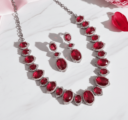 Cyan Serenity Necklace in Black Plated - Opal Touch