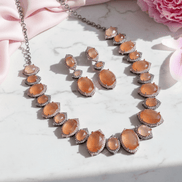 Cyan Serenity Necklace in Black Plated - Opal Touch