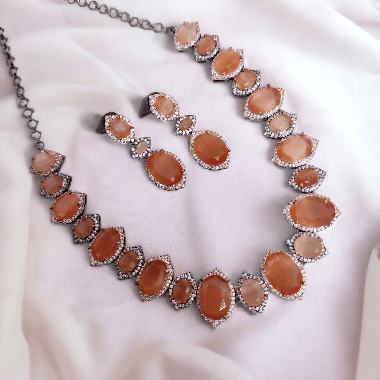 Opal Touch - Cyan Serenity Necklace in Black Plated - Necklace