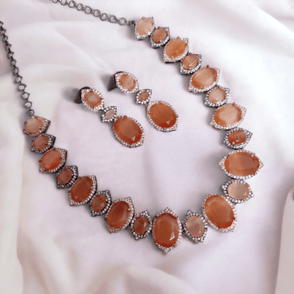 Opal Touch - Cyan Serenity Necklace in Black Plated - Necklace