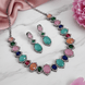 Cyan Serenity Necklace in Black Plated - Opal Touch