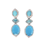 Cyan Serenity Necklace in Black Plated - Opal Touch