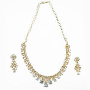 Necklace - Cz Elegance Gold Plated Necklace - Opal Touch