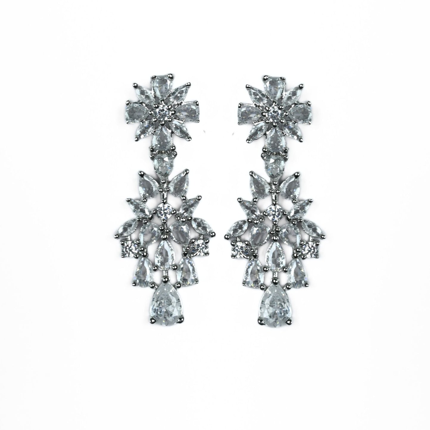 Necklace - Cz Elegance Rhodium Necklace - Opal Touch