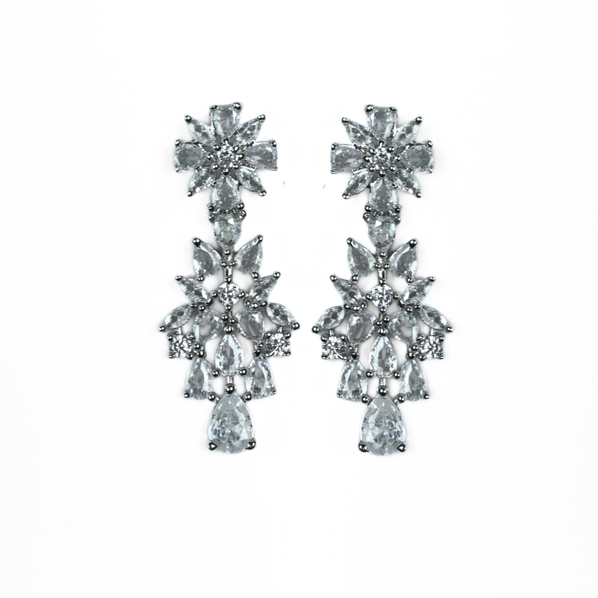 Necklace - Cz Elegance Rhodium Necklace - Opal Touch