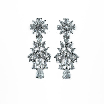 Necklace - Cz Elegance Rhodium Necklace - Opal Touch