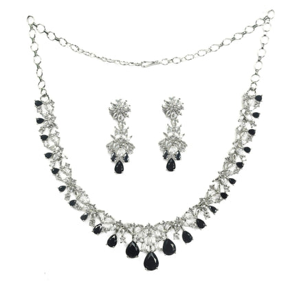 Necklace - Cz Elegance Rhodium Necklace - Opal Touch