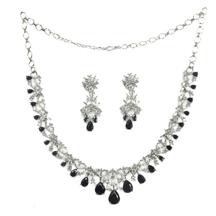 Necklace - Cz Elegance Rhodium Necklace - Opal Touch