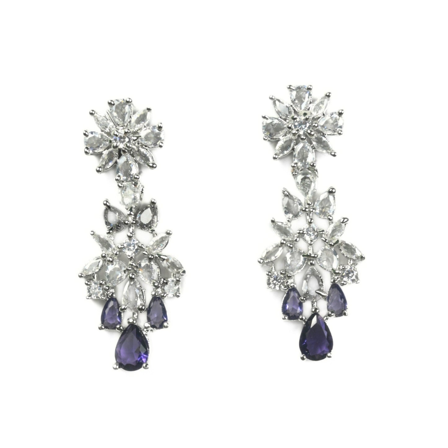 Necklace - Cz Elegance Rhodium Necklace - Opal Touch