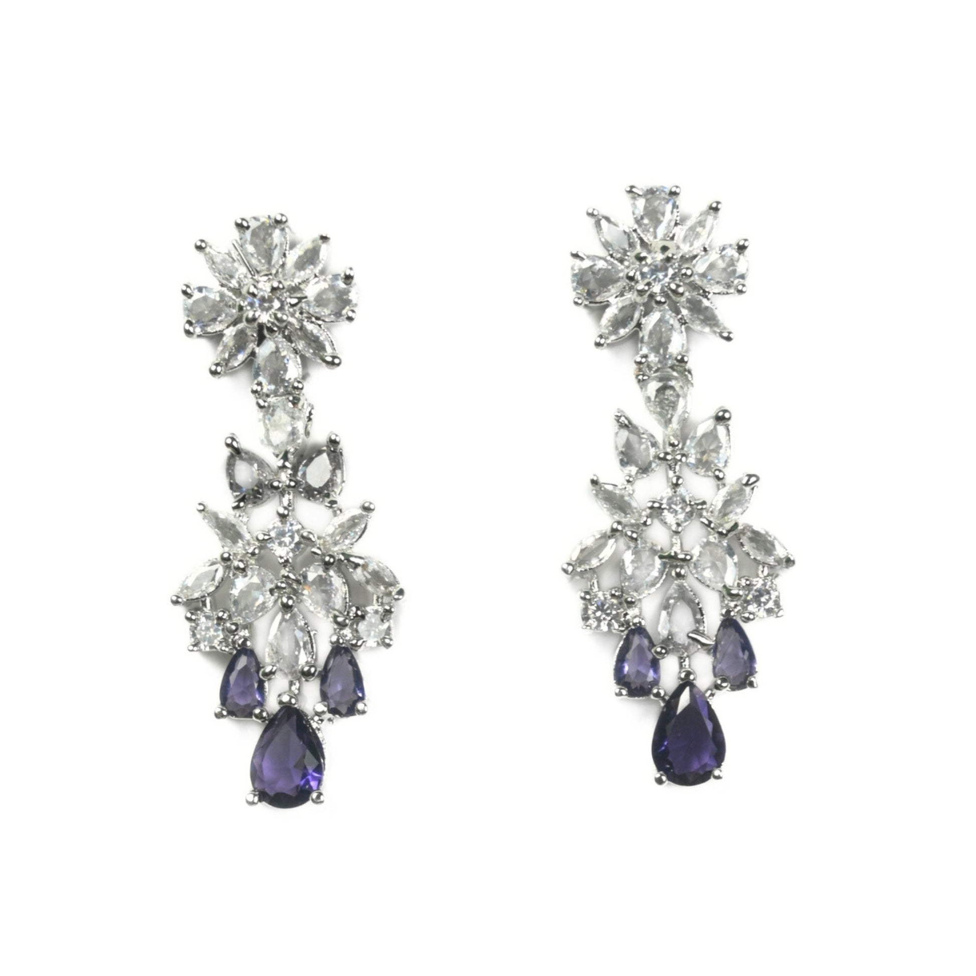 Necklace - Cz Elegance Rhodium Necklace - Opal Touch