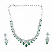 Necklace - Cz Elegance Rhodium Necklace - Opal Touch