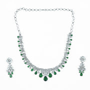 Necklace - Cz Elegance Rhodium Necklace - Opal Touch