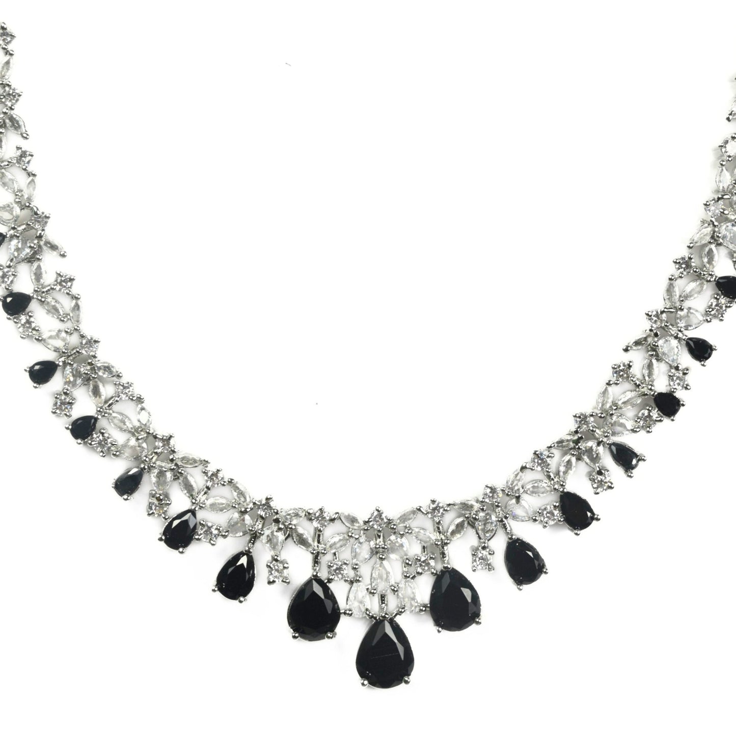 Necklace - Cz Elegance Rhodium Necklace - Opal Touch