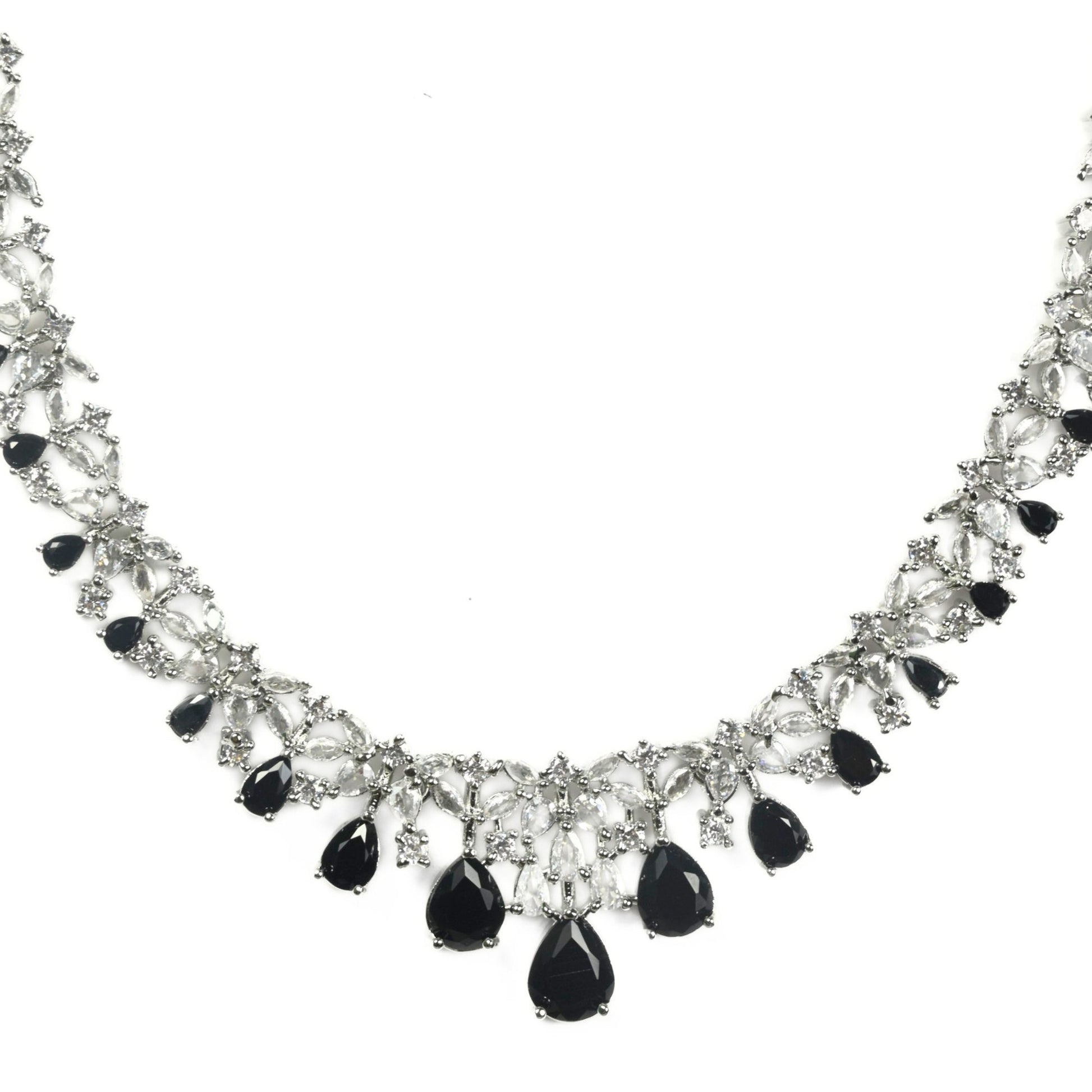 Necklace - Cz Elegance Rhodium Necklace - Opal Touch