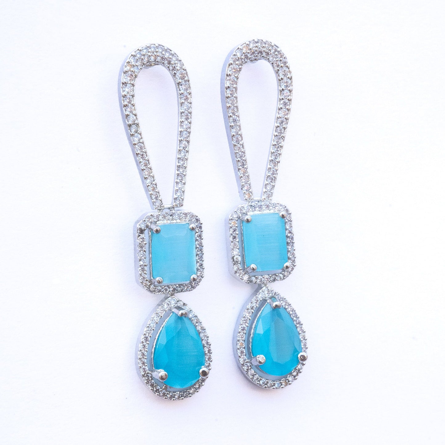 Necklace - CZ Glorious Rhodium Necklace - Opal Touch